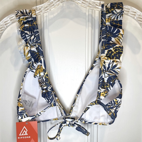 NWT Ripzone W Pop Floral Arife Ruffle Top Size M - Picture 2 of 3